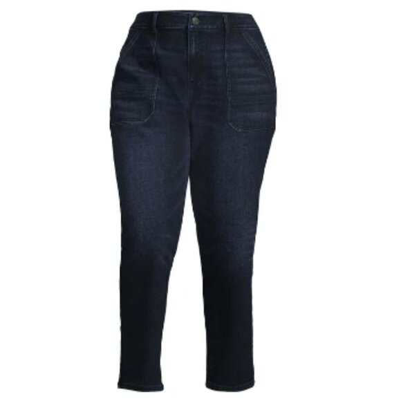 Terra & Sky Women's 24W Plus Size Chop Pocket Straight Leg Jeans - Picture 2 of 8